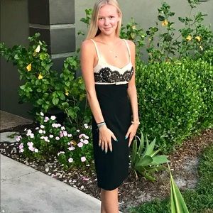 Beautiful dress black with beige